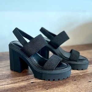 Cool Planet by Steve Madden Stem Heeled Sandal in Black